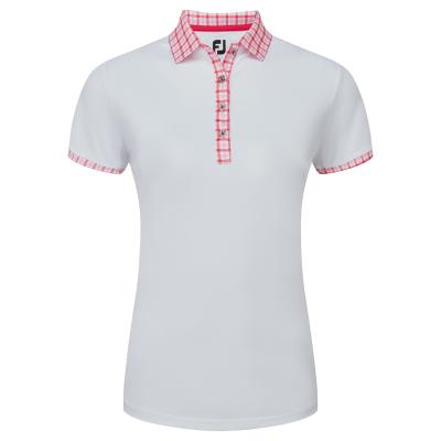 FootJoy Gingham Trim Ladies Golf Polo Shirt (MIGRATED)