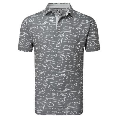 FootJoy Golf Course Doodle Self Collar Golf Polo Shirt (MIGRATED)